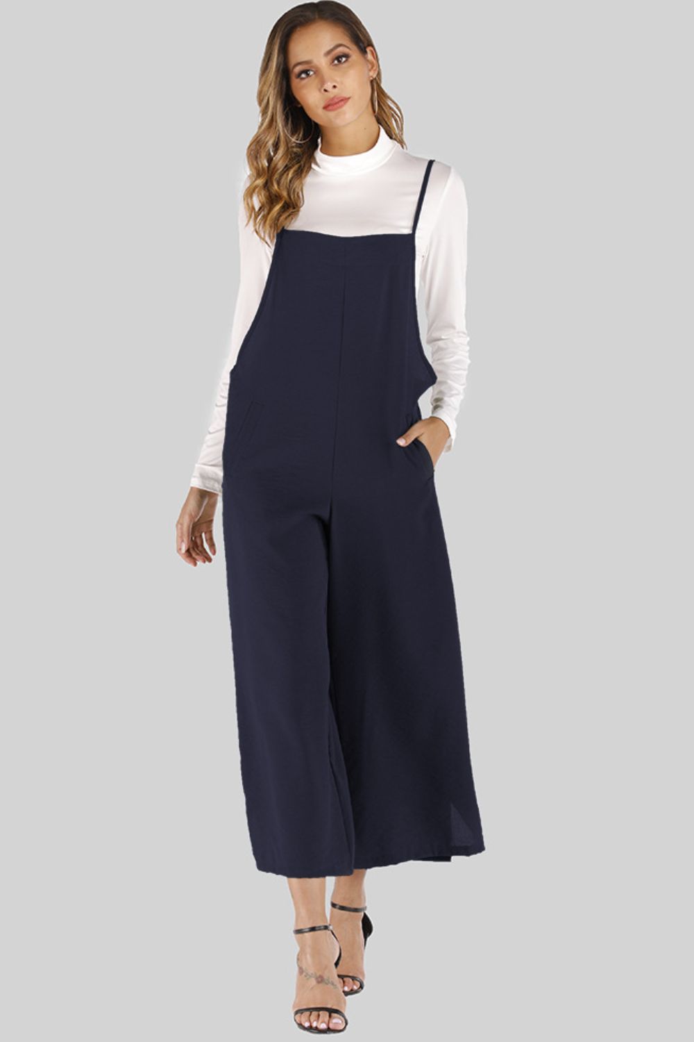 Women’s Full Size Cropped Wide Leg Overalls with Pockets