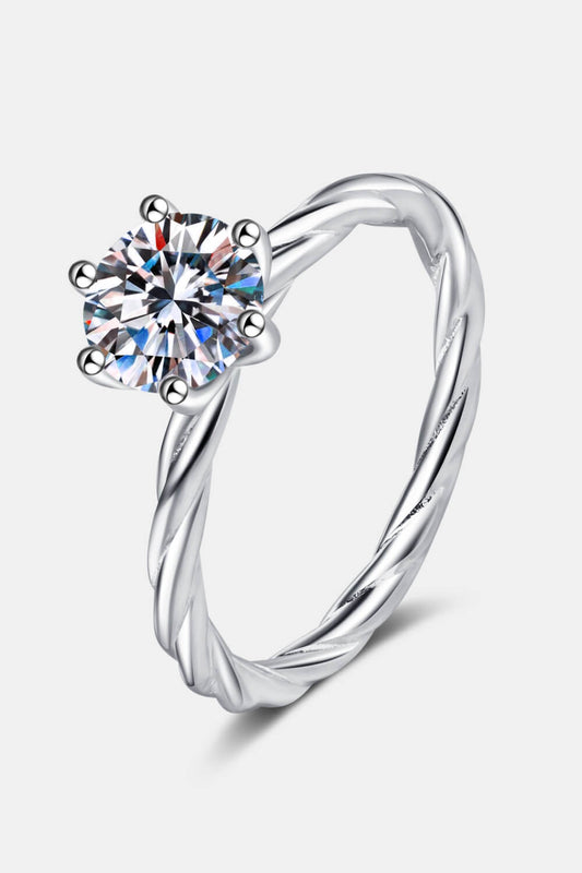 Women’s 1 Carat Moissanite 6-Prong Twisted Ring