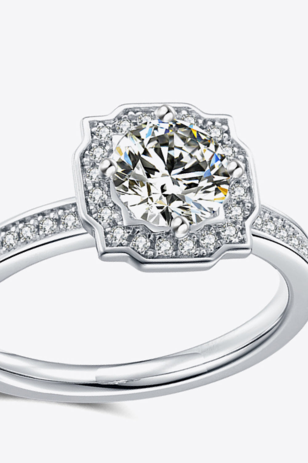 Women’s 1 Carat Moissanite Platinum-Plated Ring