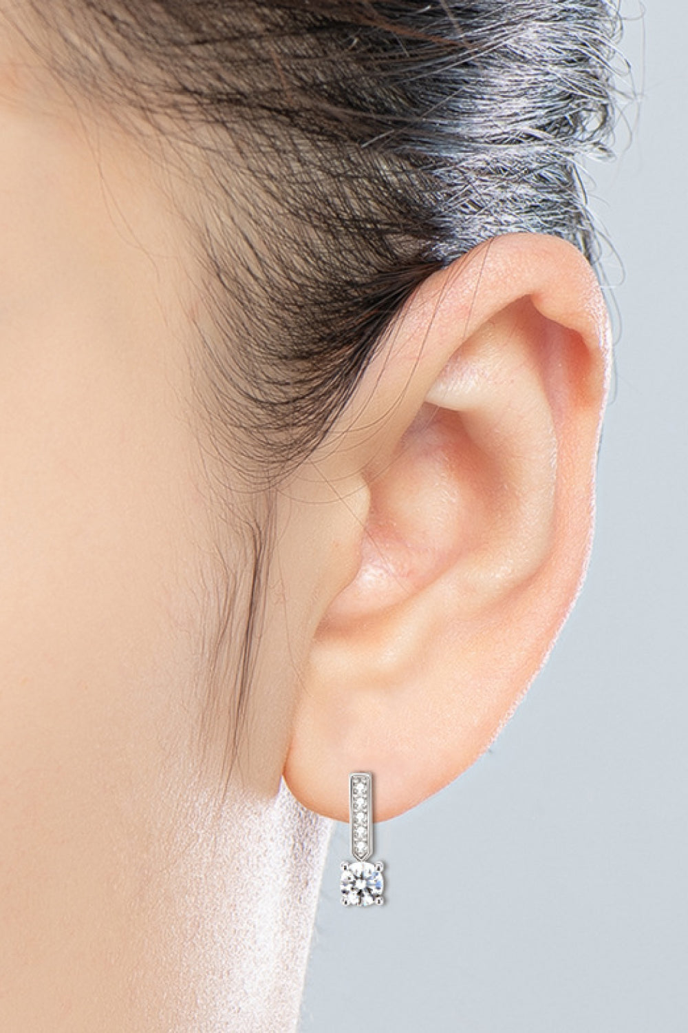 Women’s Moissanite and Zircon 925 Sterling Silver Drop Earrings