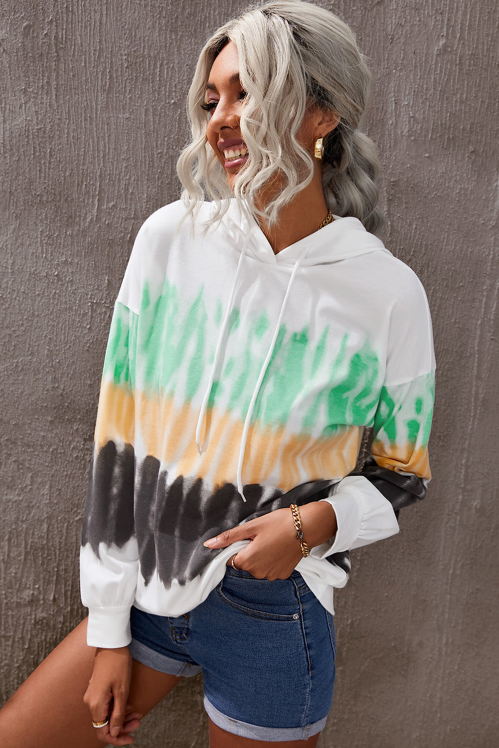 Women’s Tie-Dye Drawstring Pullover Hoodie