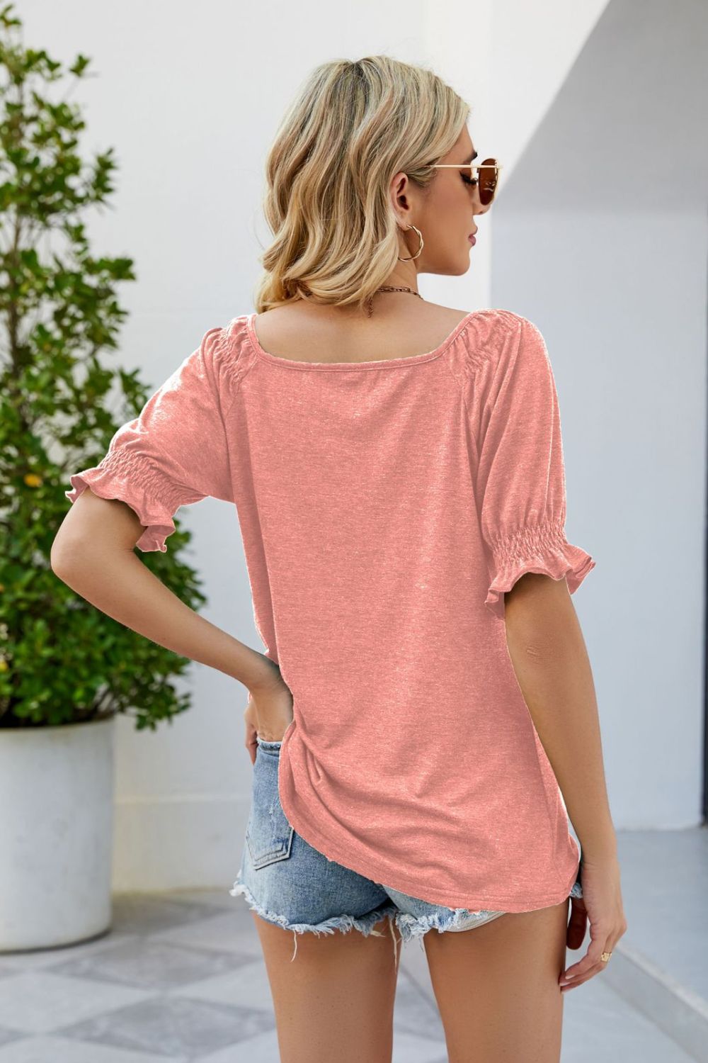 Women’s Short Flounce Sleeve Top