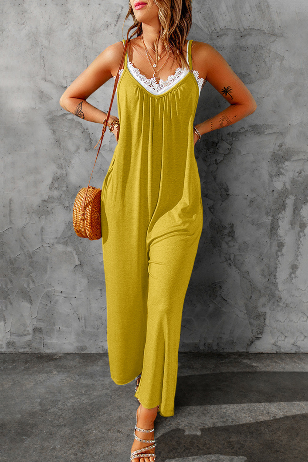 Women’s Spaghetti Strap Wide Leg Jumpsuit