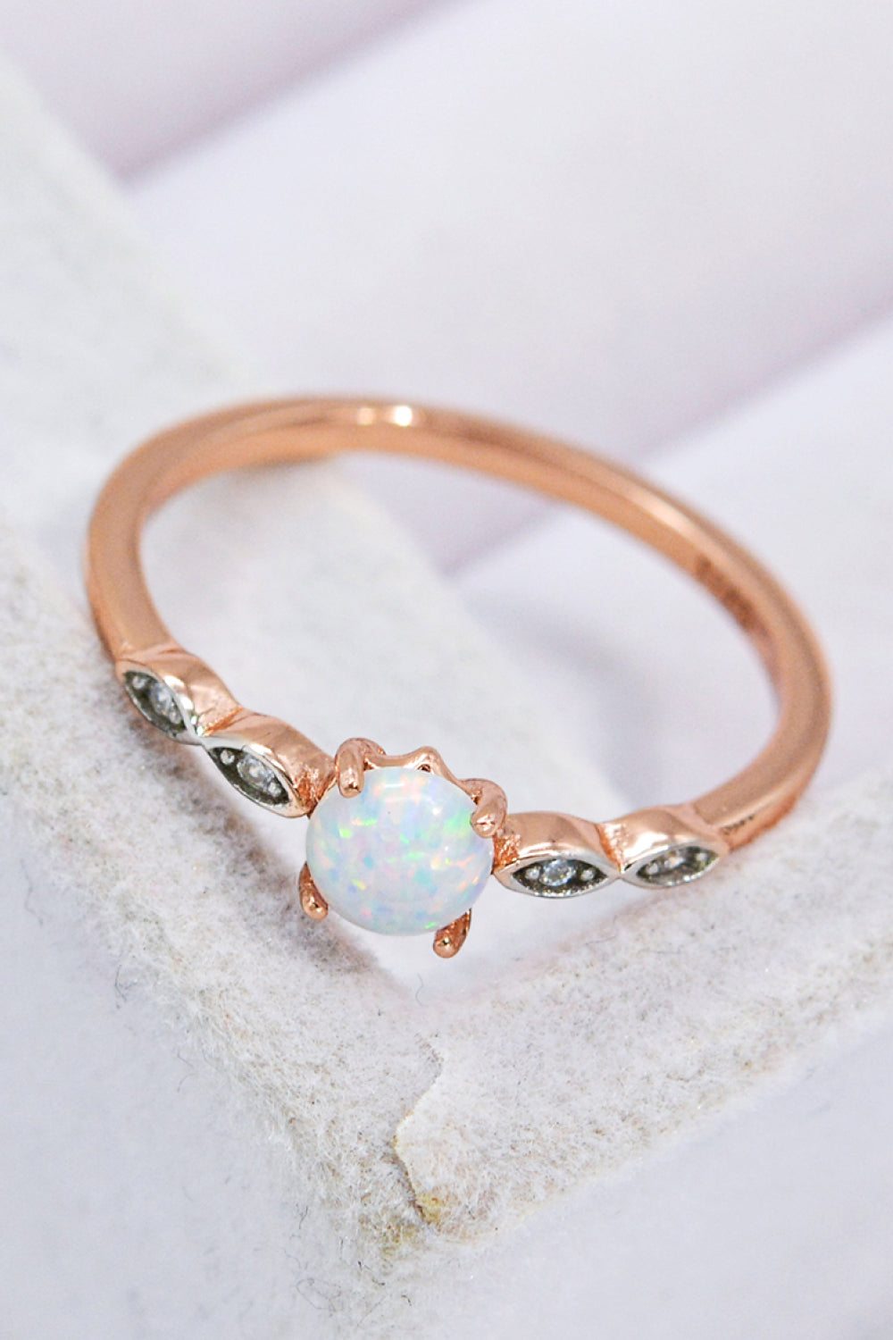 Women’s Opal Contrast Platinum-Plated Ring