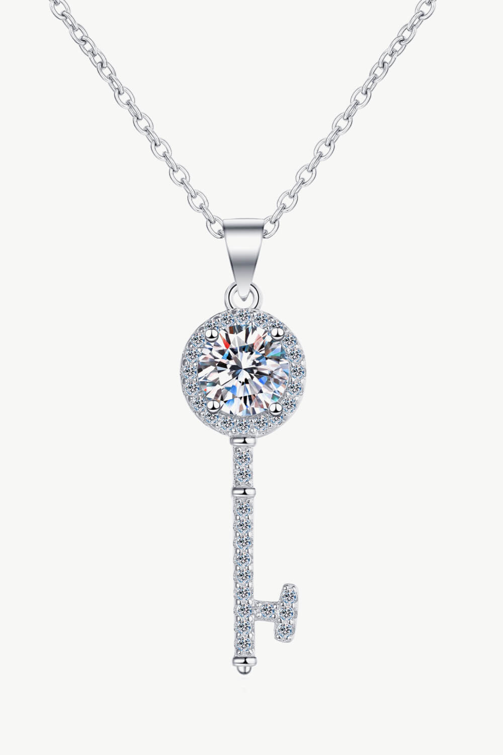 Women’s Moissanite Key Pendant Necklace