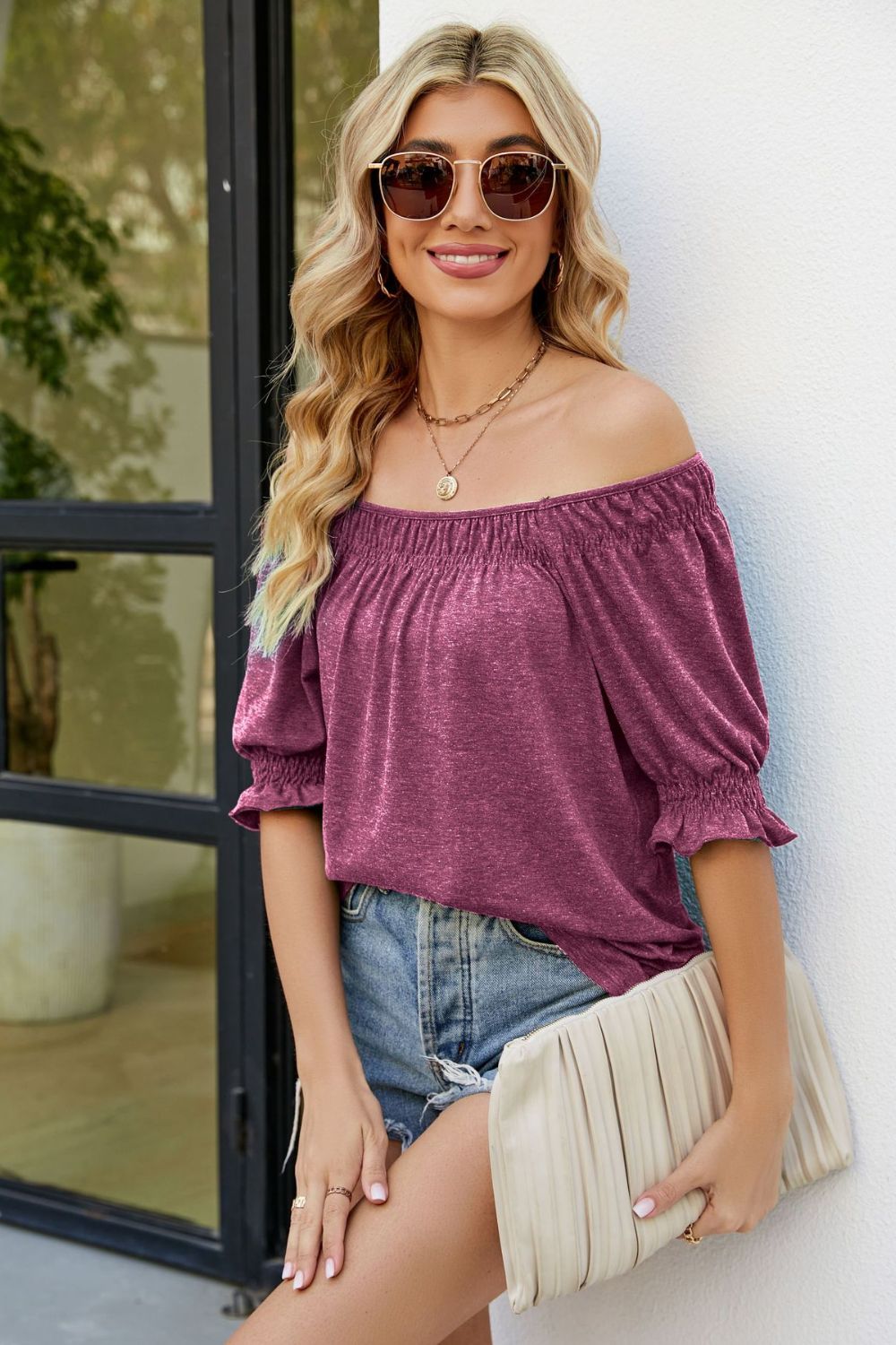 Women’s Short Flounce Sleeve Top