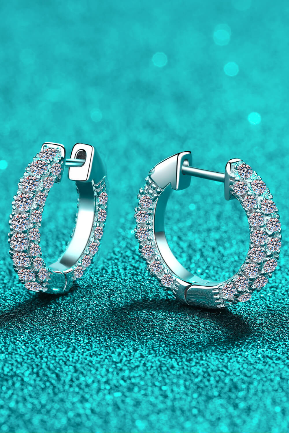 Women’s 925 Sterling Silver Moissanite Huggie Earrings