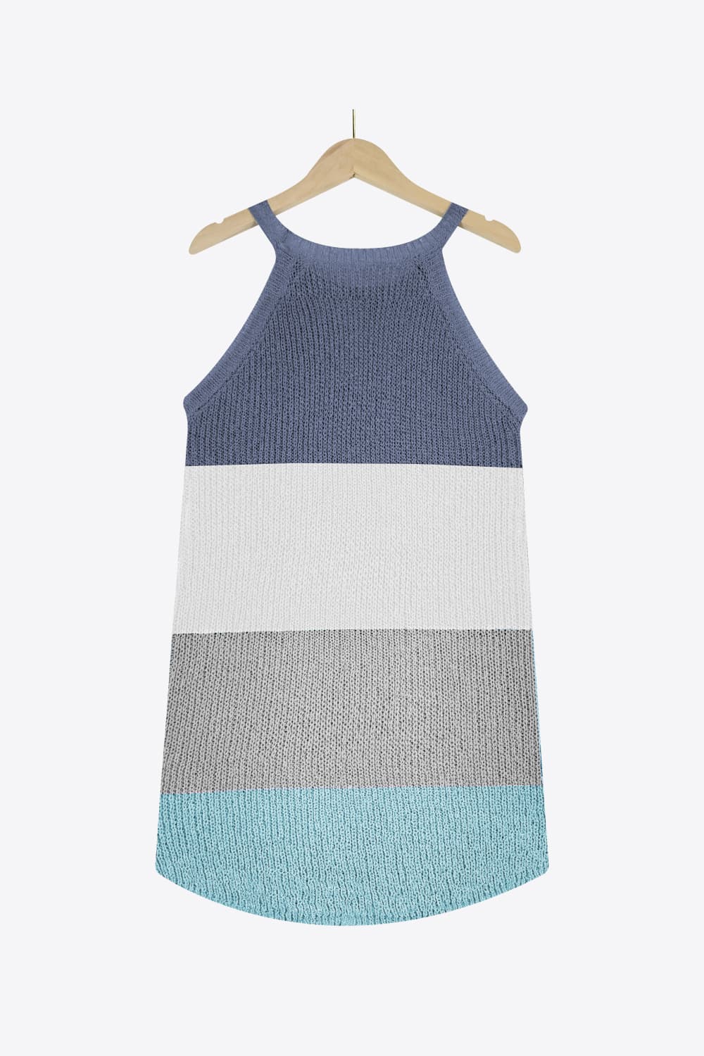 Women’s Color Block Round Neck Sleeveless Knit Top