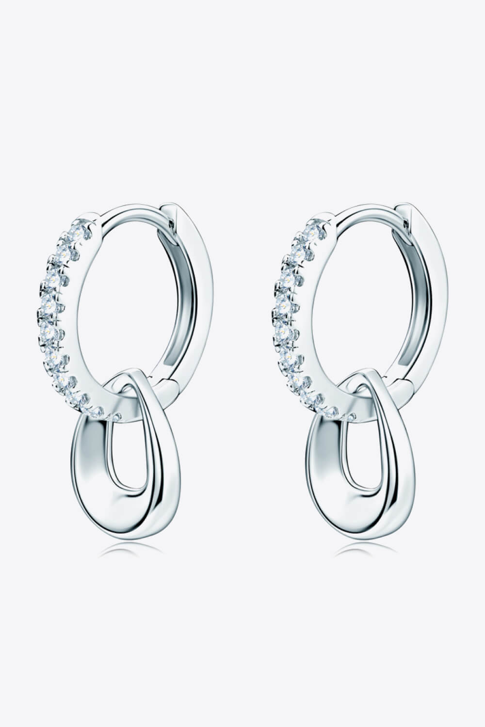 Women’s 925 Sterling Silver Moissanite Double Hoop Earrings