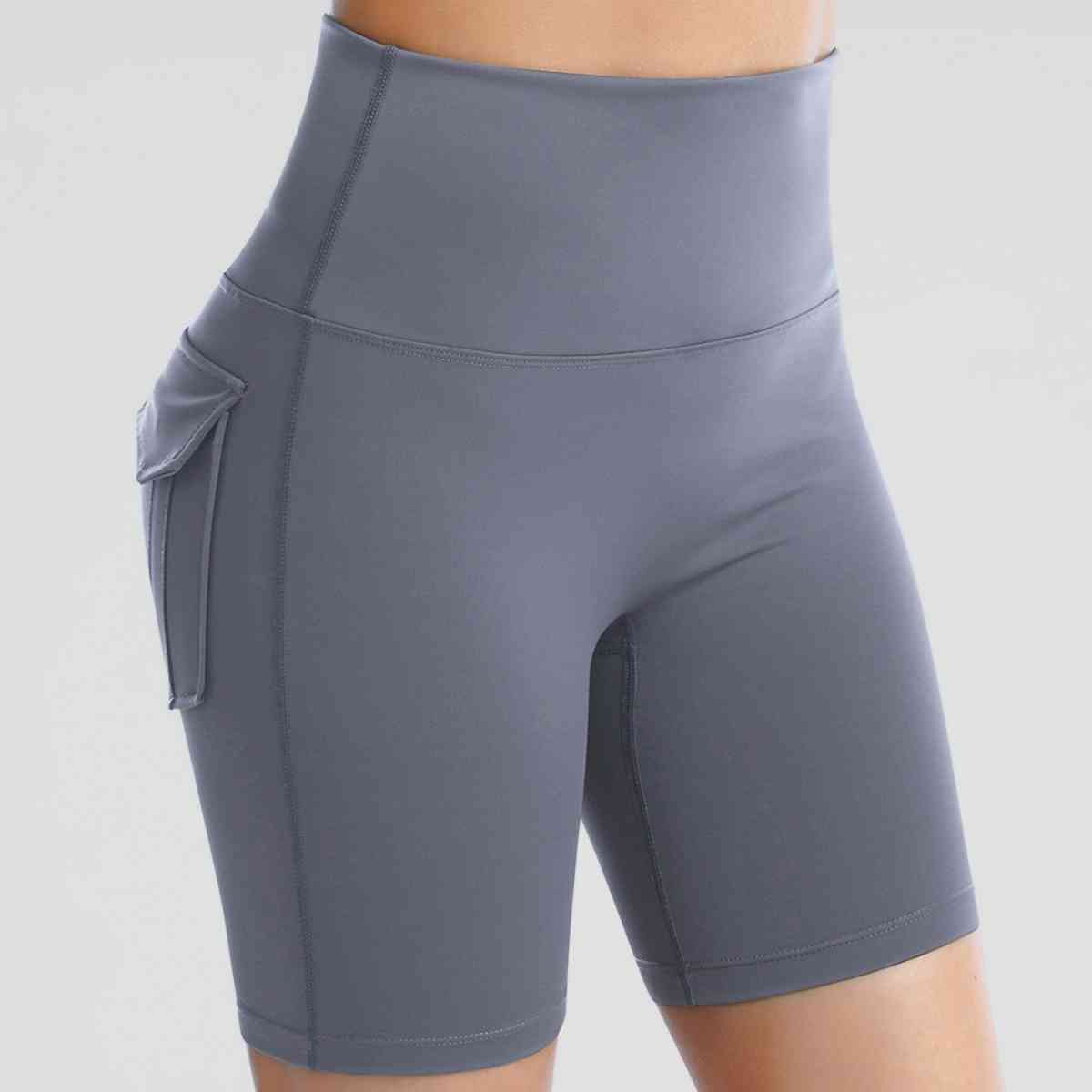 Women’s Wide Waistband Sports Shorts With Pockets