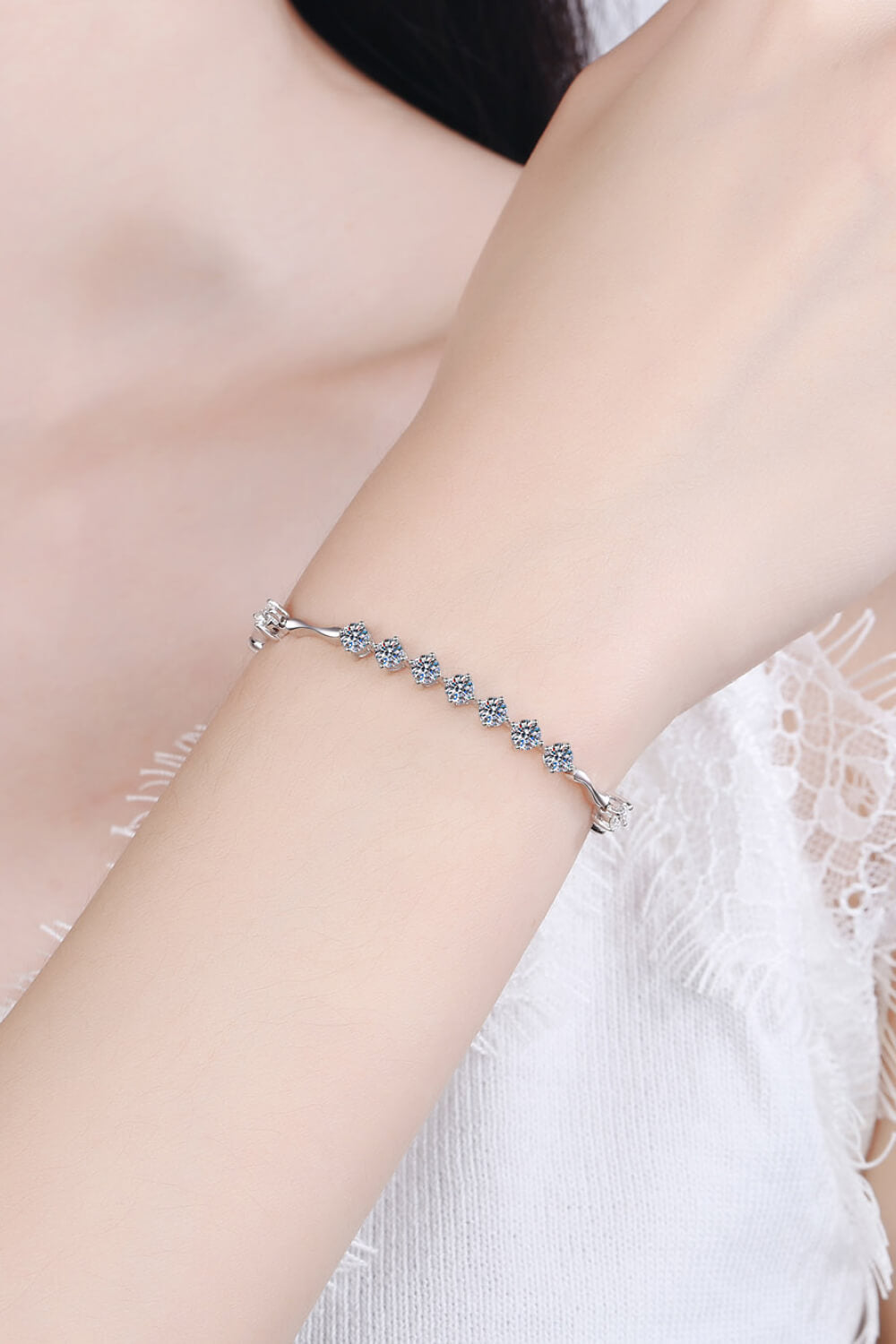 Women’s Moissanite 925 Sterling Silver Bracelet