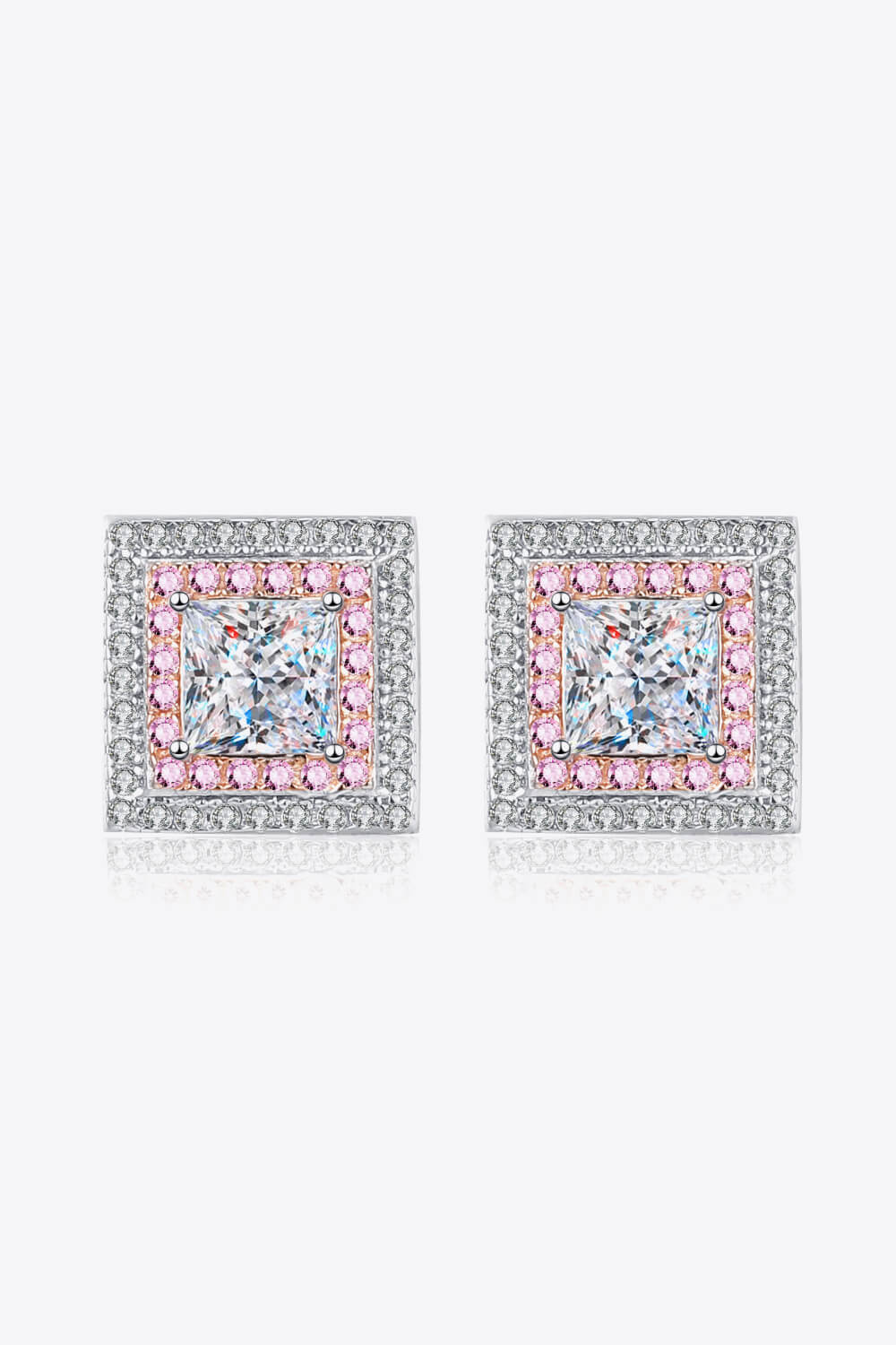 Women’s Moissanite Square Stud Earrings