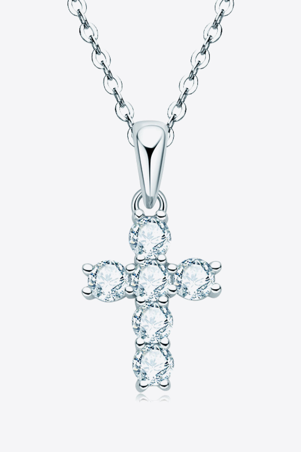 Women’s 925 Sterling Silver Cross Moissanite Pendant Necklace