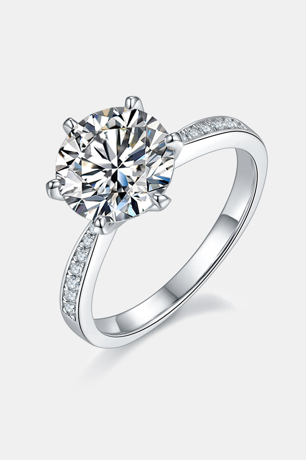 Women’s 3 Carat Moissanite Side Stone Ring