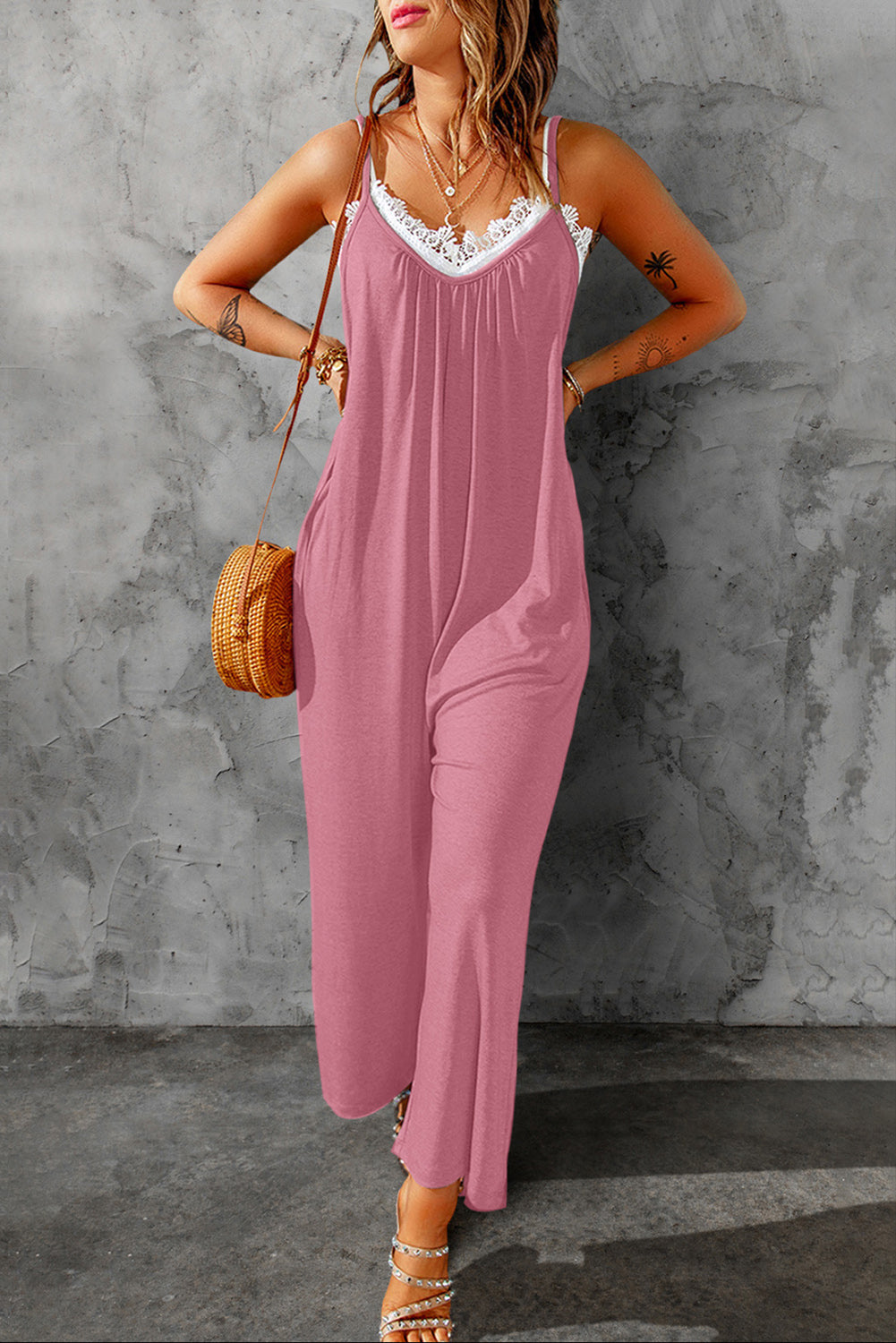 Women’s Spaghetti Strap Wide Leg Jumpsuit