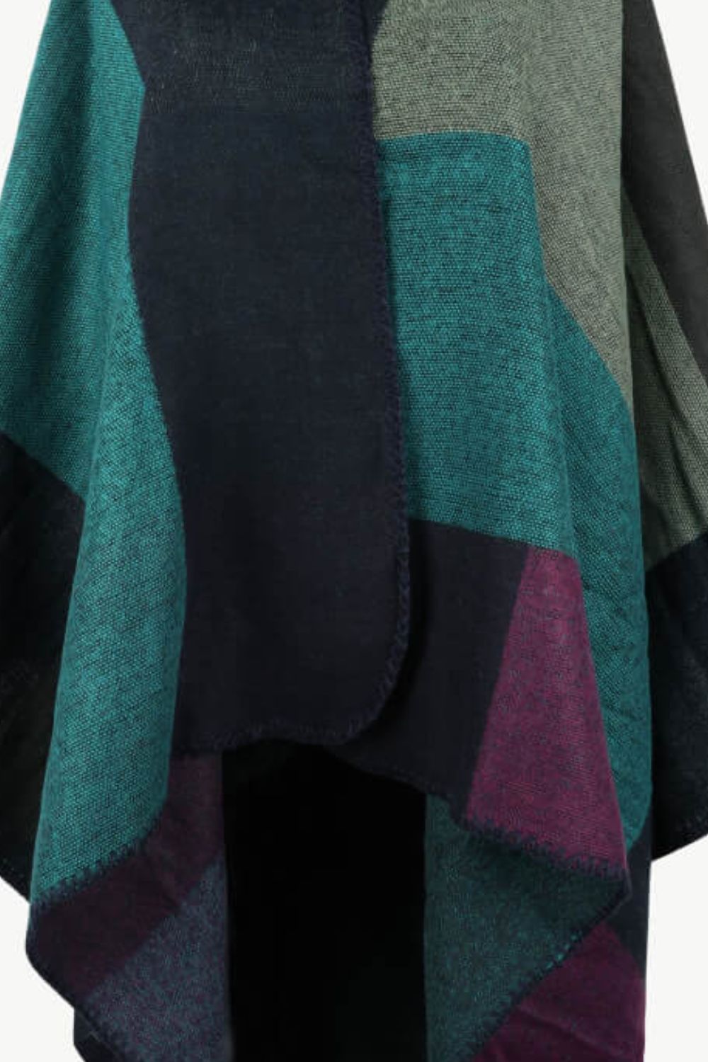 Women’s Color Block Open Front Poncho