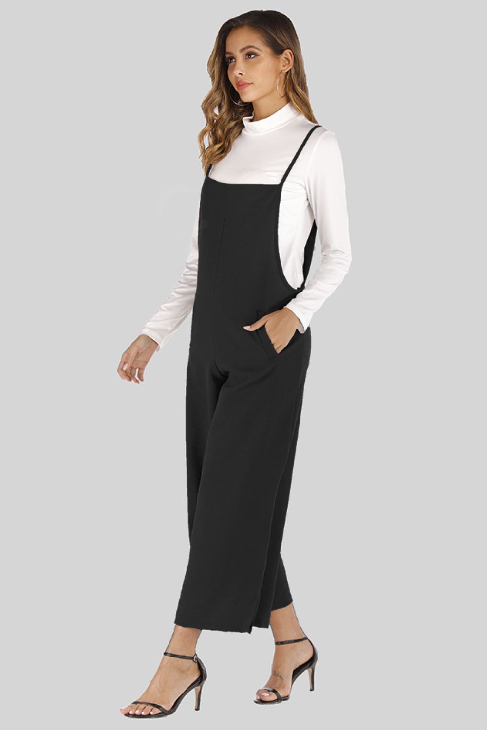 Women’s Full Size Cropped Wide Leg Overalls with Pockets