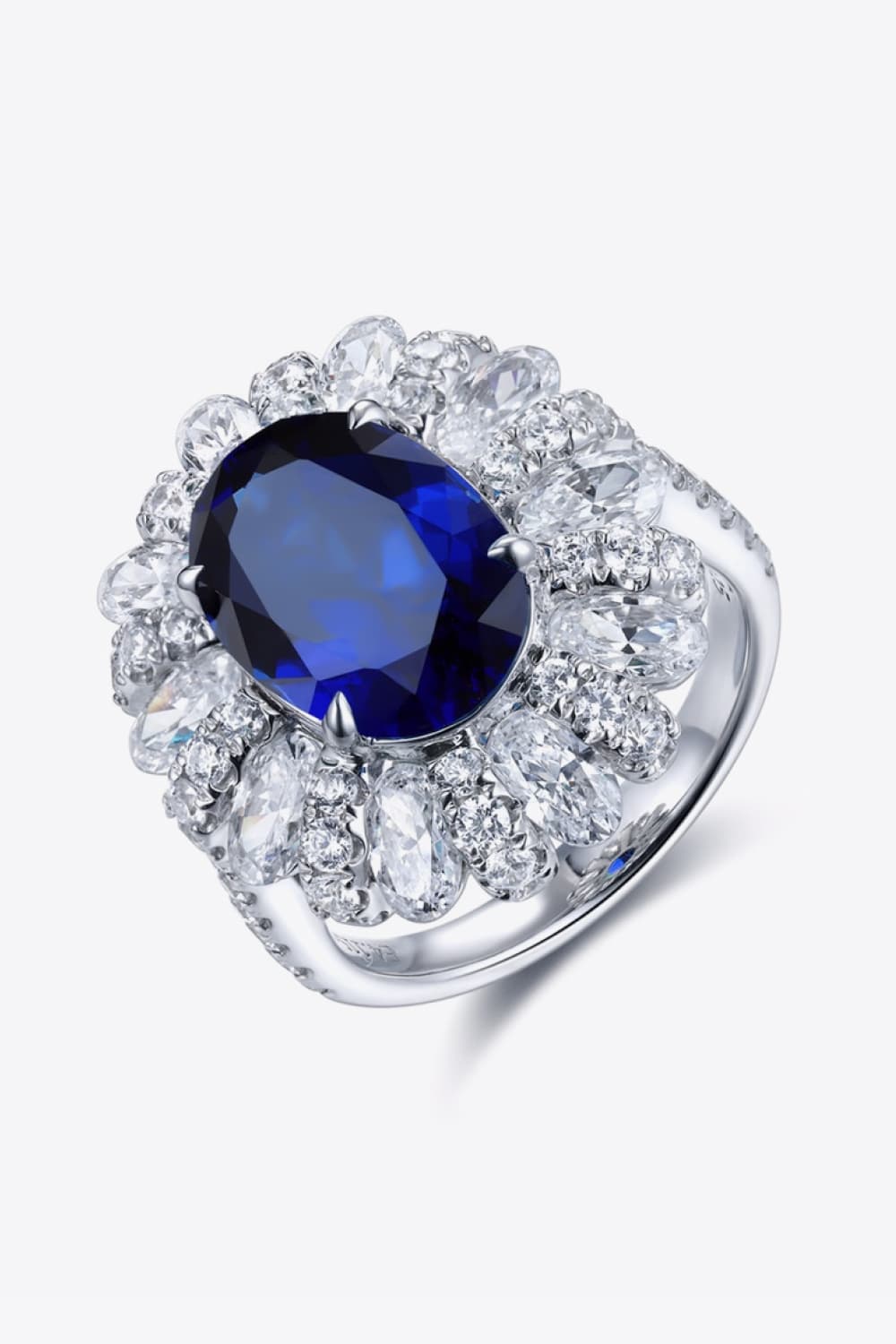 Women’s Lab-Grown Sapphire Flower Shape Ring