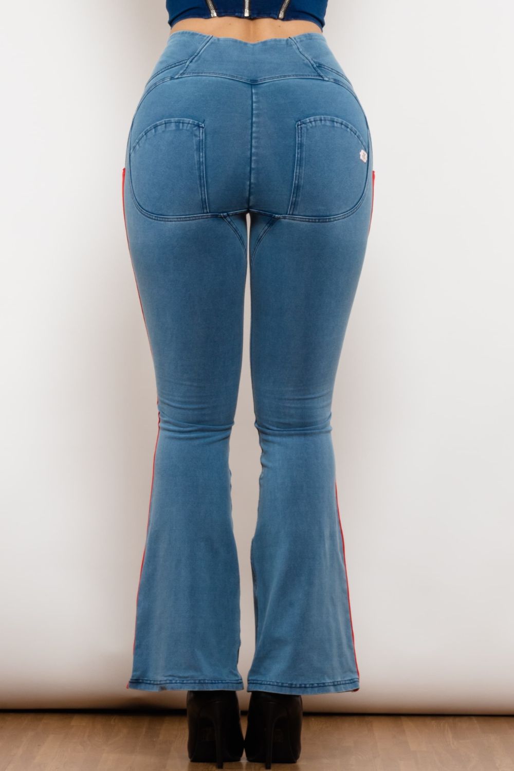 Women’s Side Stripe Zip Closure Bootcut Jeans
