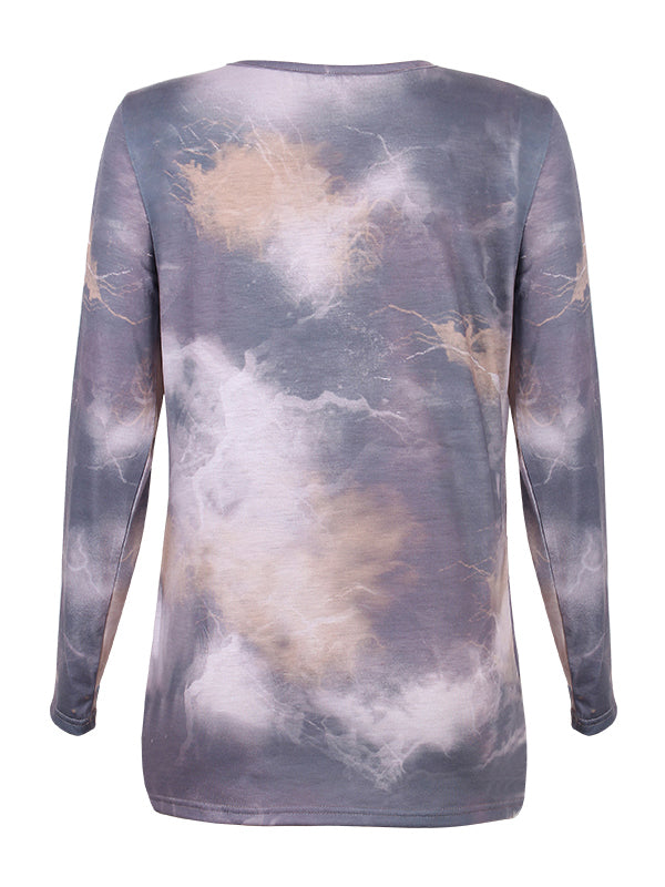 Women’s Tie-Dye Crisscross V-Neck Top