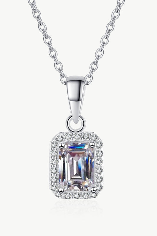 Women’s Square Moissanite Pendant Chain Necklace