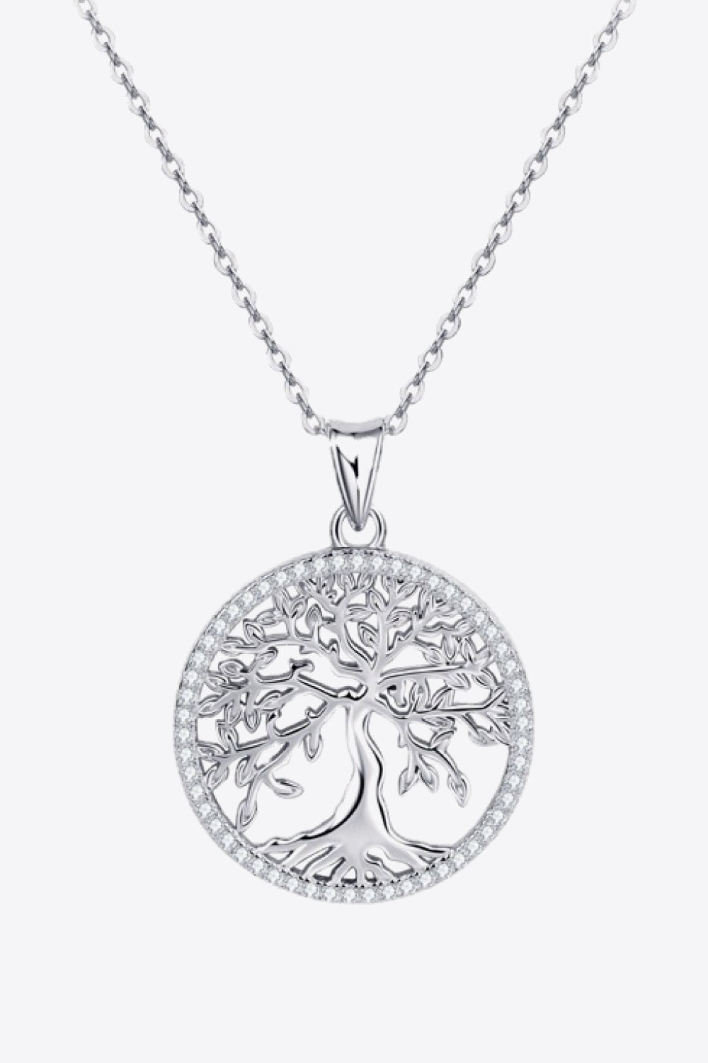 Women’s 925 Sterling Silver Moissanite Tree Pendant Necklace