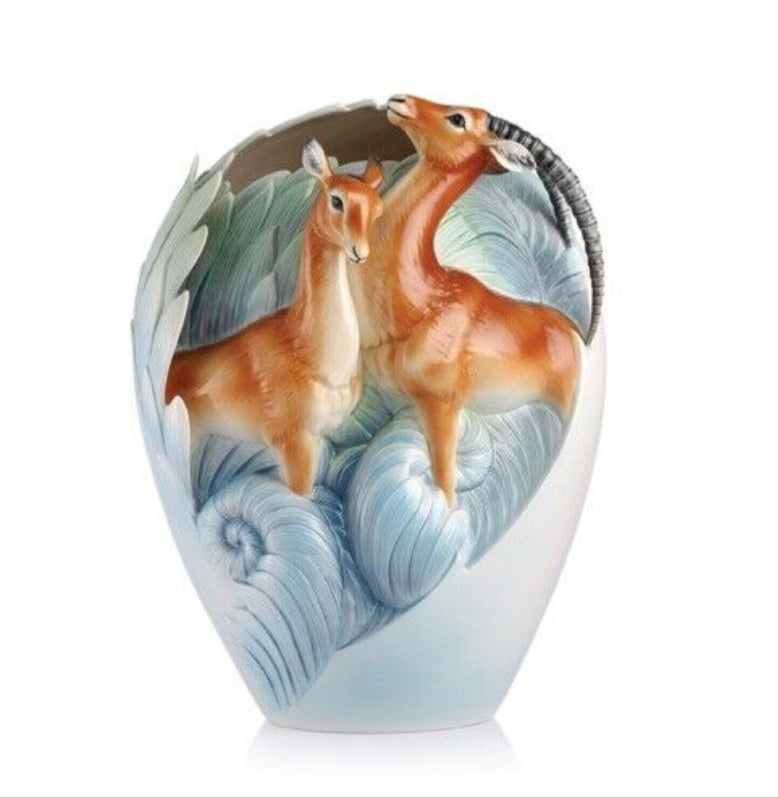 Franz Porcelain Collection Patnership For The Future Impalas Vase