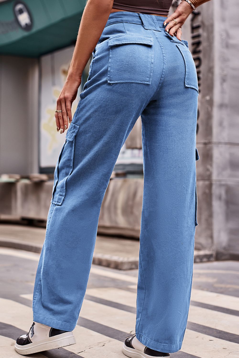 Women’s Buttoned High Waist Loose Fit Jeans