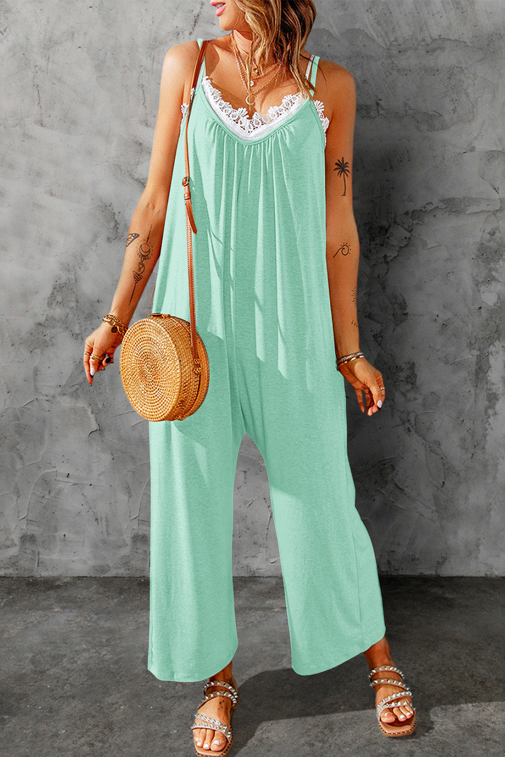 Women’s Spaghetti Strap Wide Leg Jumpsuit