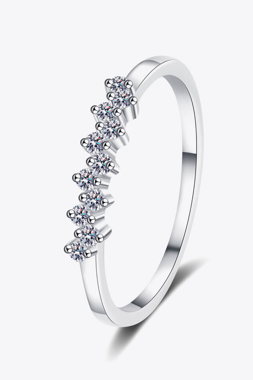 Women’s Eye-Catching 925 Sterling Silver Moissanite Ring