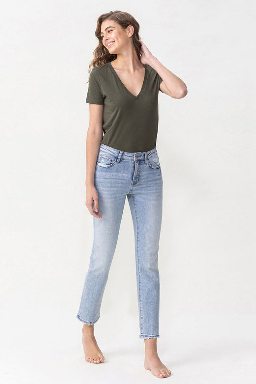 Women’s Lovervet Full Size Andrea Midrise Crop Straight Jeans