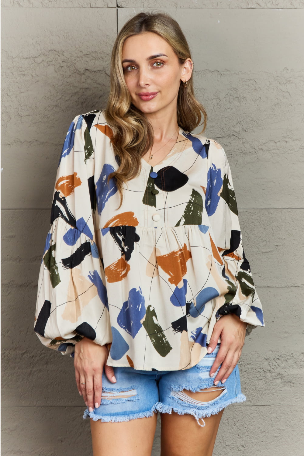 Women’s Hailey & Co Wishful Thinking Multi Colored Printed Blouse
