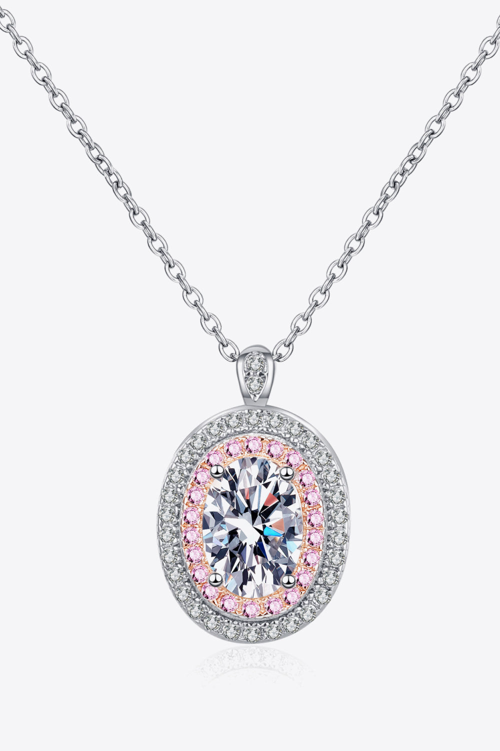 Women’s 925 Sterling Silver Rhodium-Plated 1 Carat Moissanite Pendant Necklace