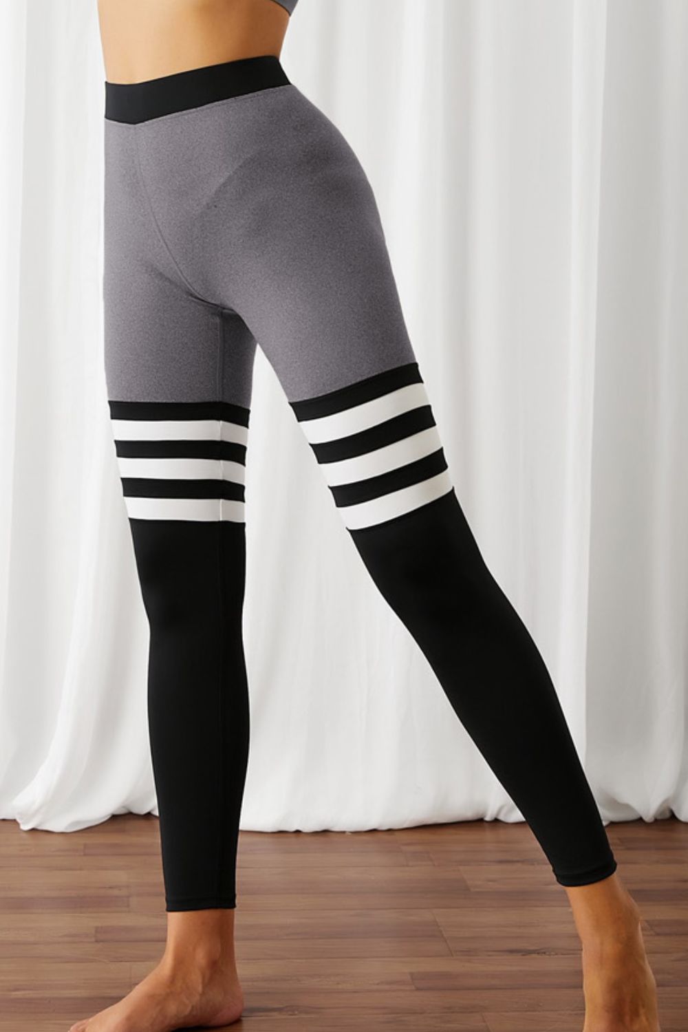 Women’s Color Block Elastic Waistband Active Leggings