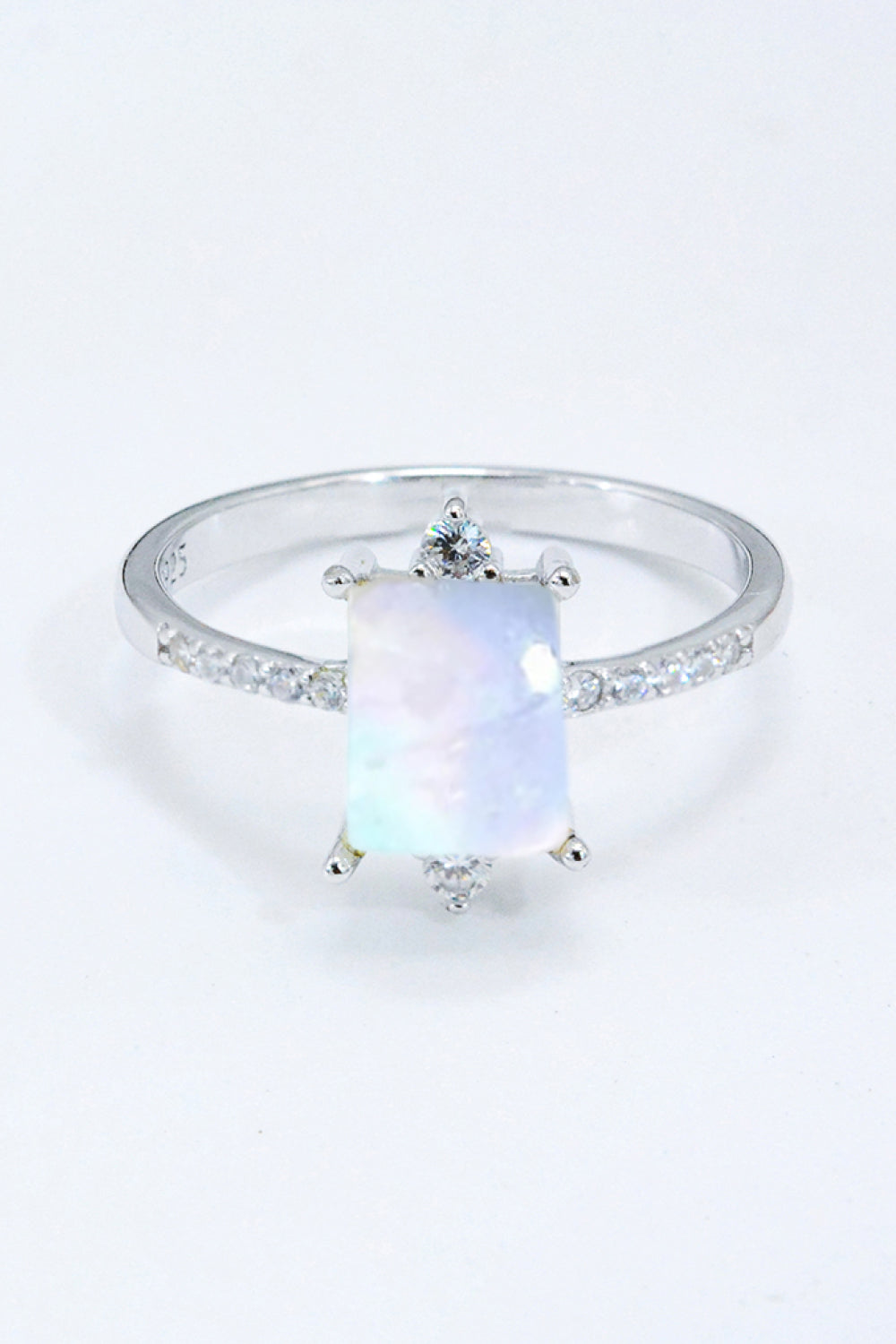 Women’s 925 Sterling Silver Square Moonstone Ring