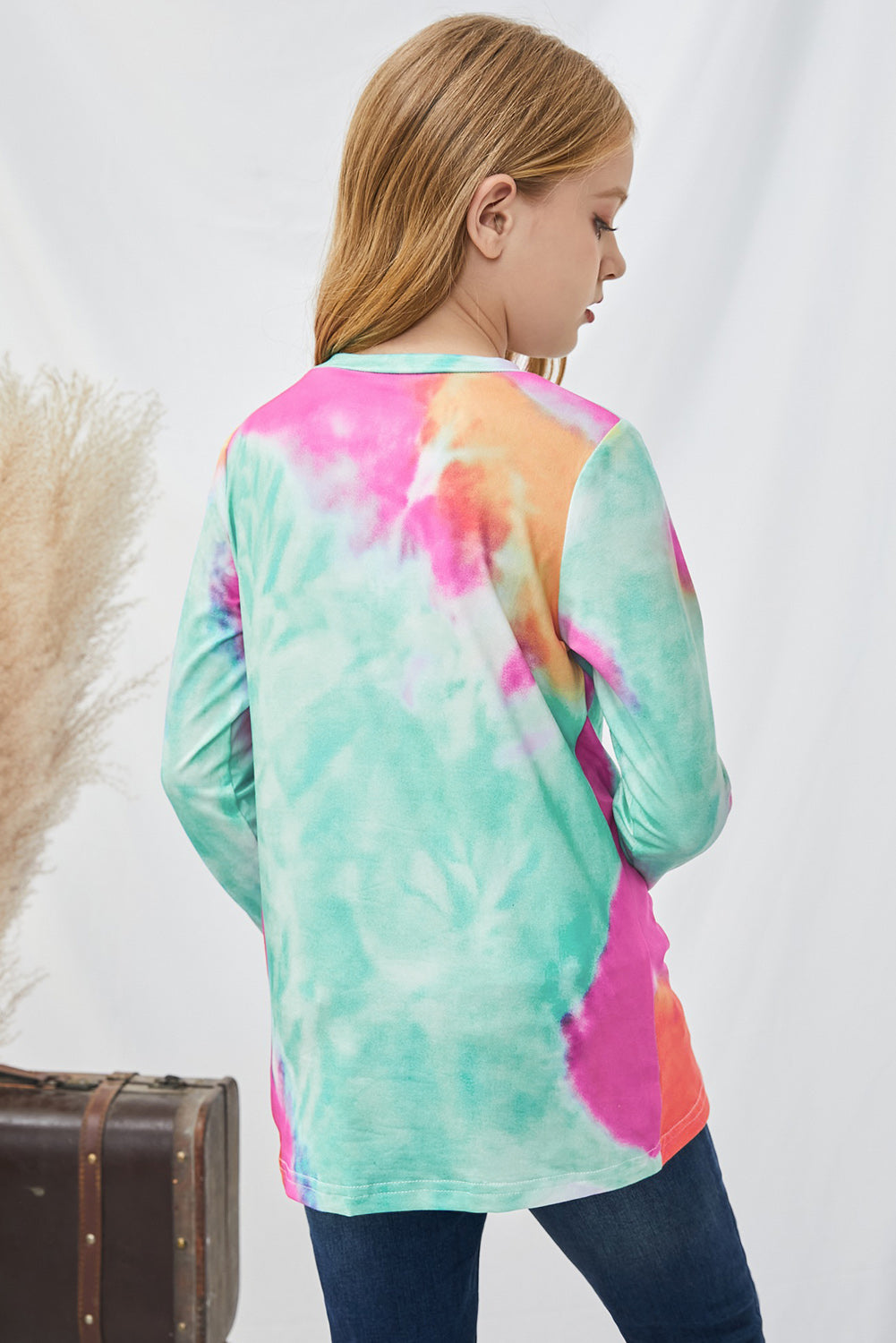 Children’s Girls Tie-Dye Twist Front Long Sleeve Top