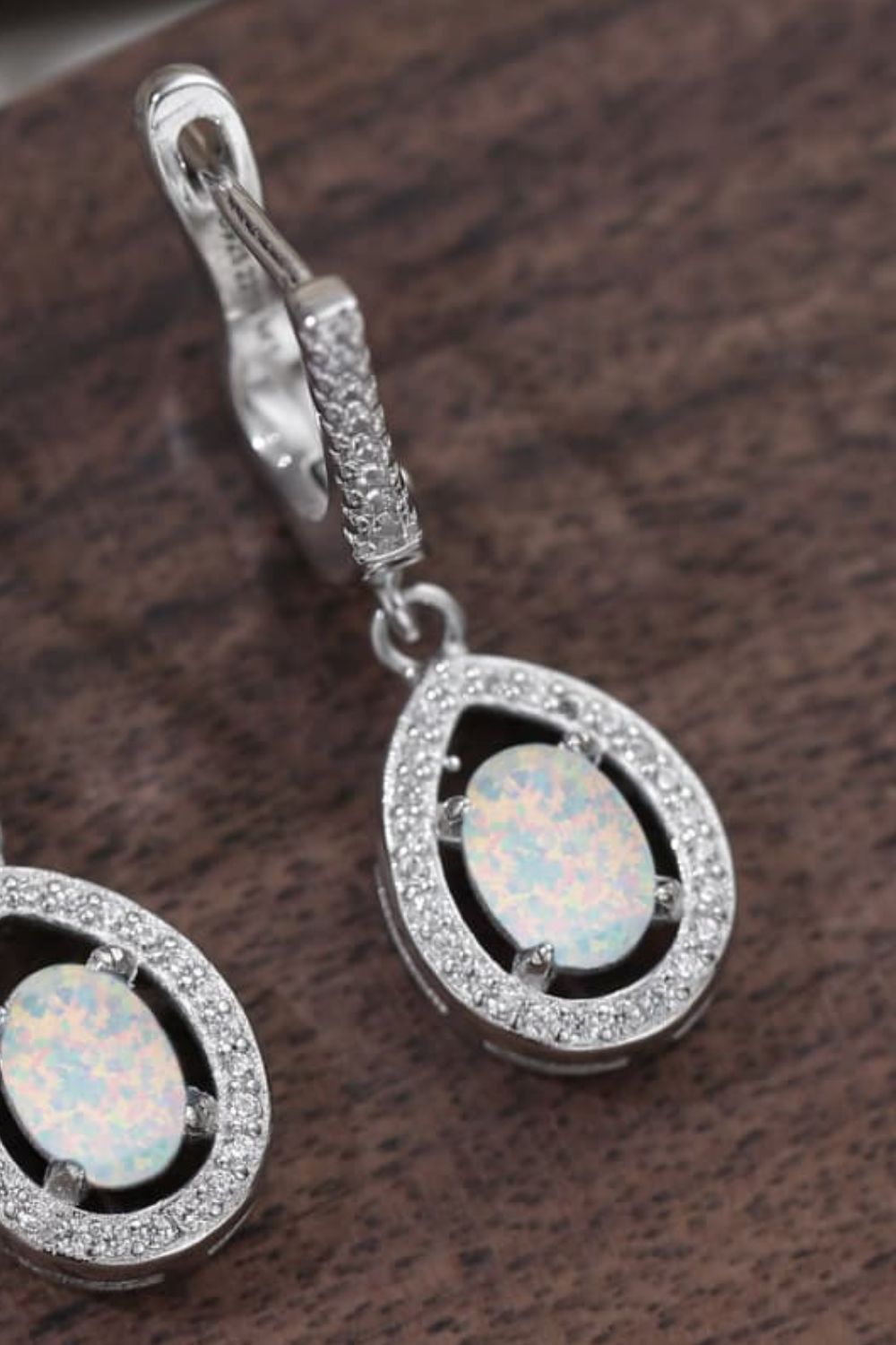 Women’s Opal Pear Shaped Drop Earrings