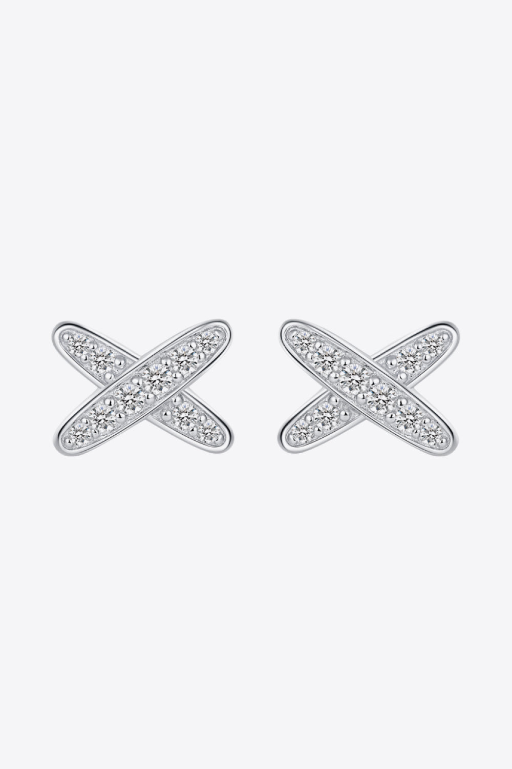 Women’s 925 Sterling Silver X-Shape Moissanite Earrings