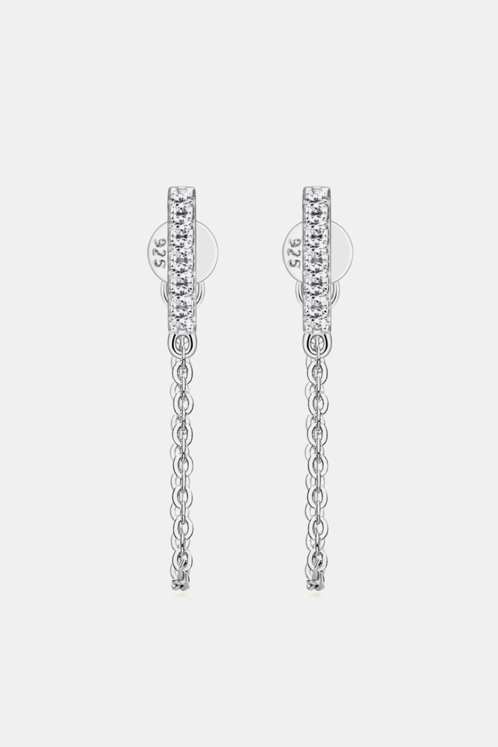 Women’s Moissanite 925 Sterling Silver Connected Earrings