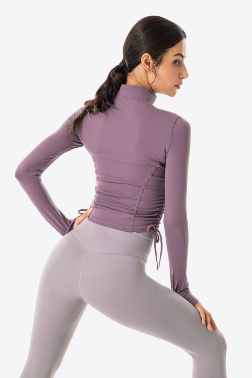 Women’s Side Drawstring Zip-Up Sports Jacket