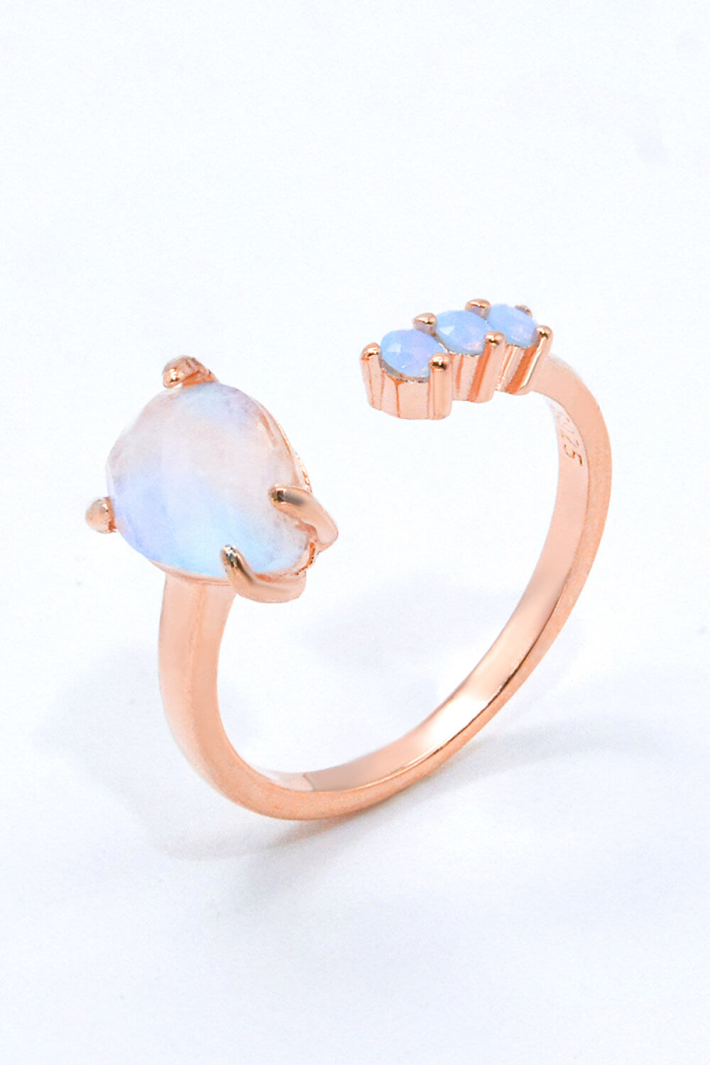 Women’s 18K Rose Gold-Plated Moonstone Open Ring