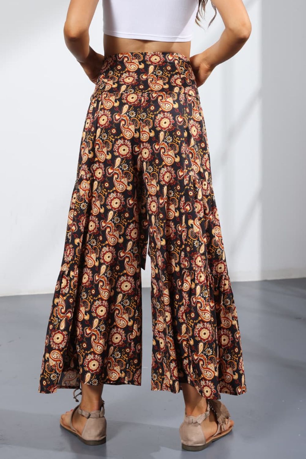 Women’s Printed Tie-Front Culottes