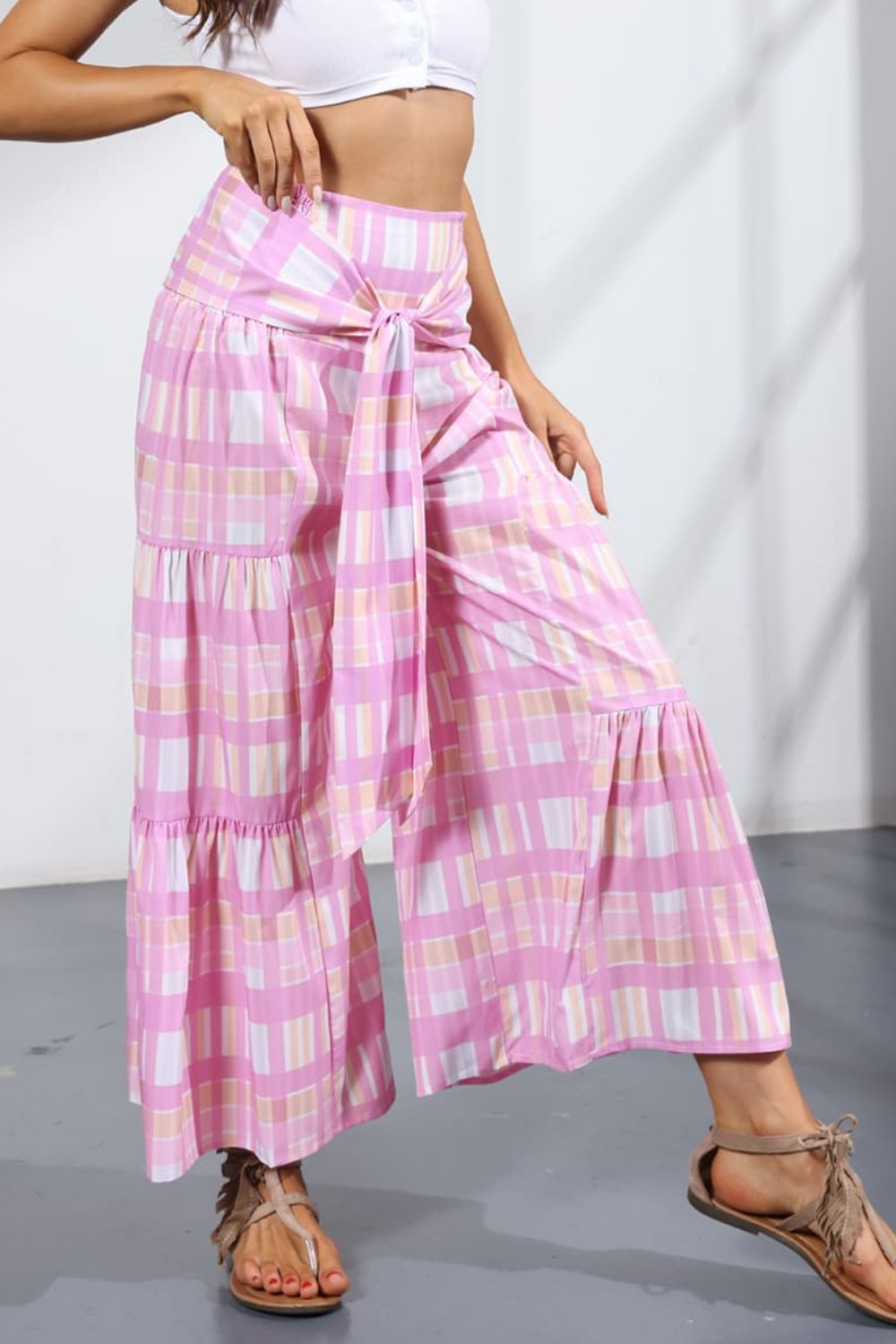 Women’s Printed Tie-Front Culottes