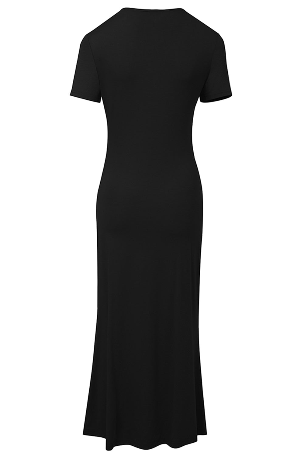 Women’s Asymmetrical Neck Short Sleeve Midi Dress