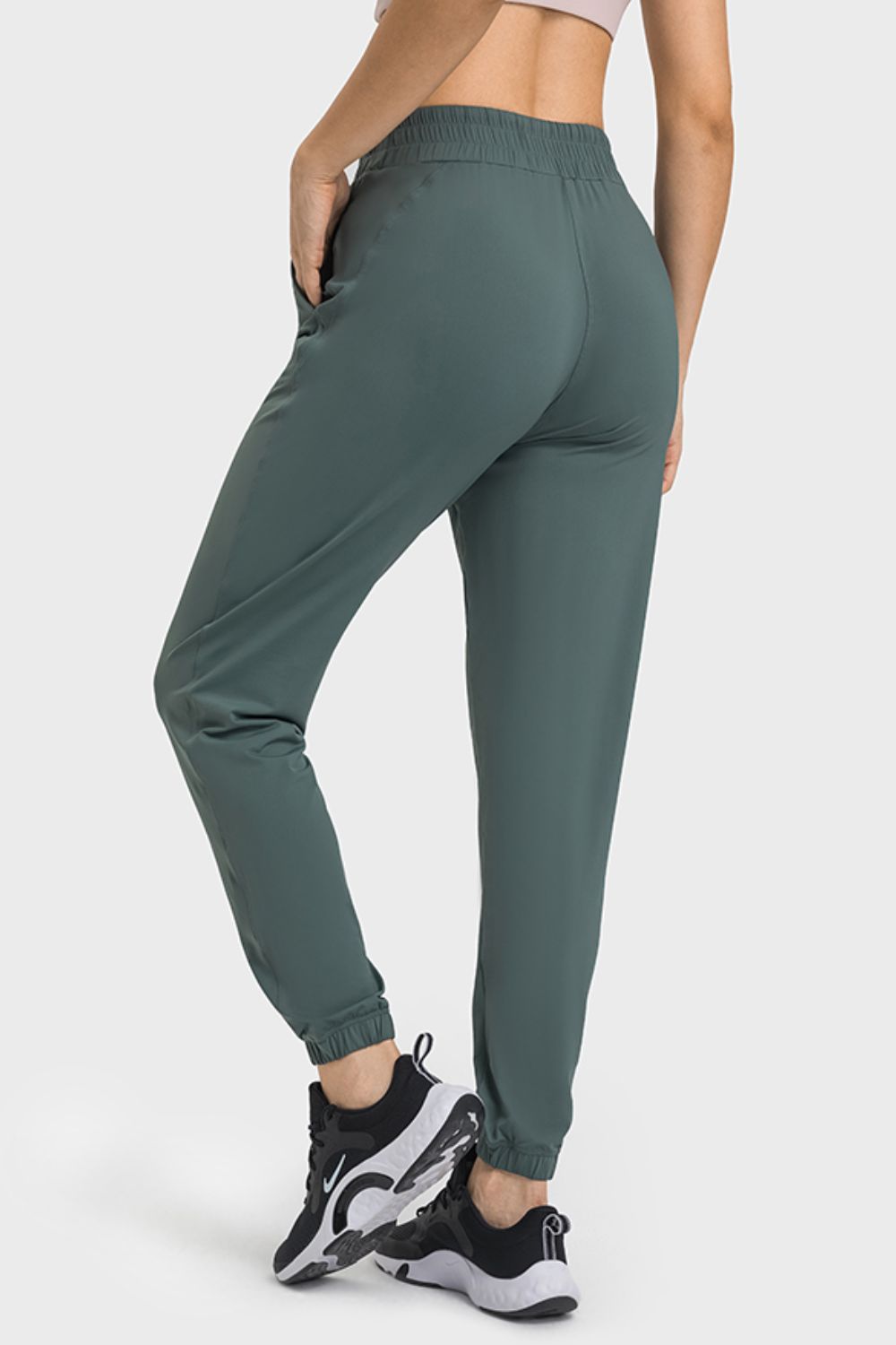 Women’s Elastic Waist Yoga Joggers with Pockets