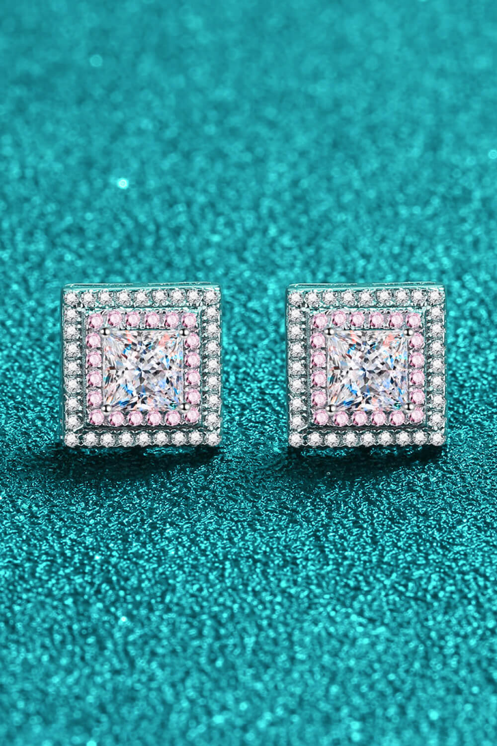 Women’s Moissanite Square Stud Earrings