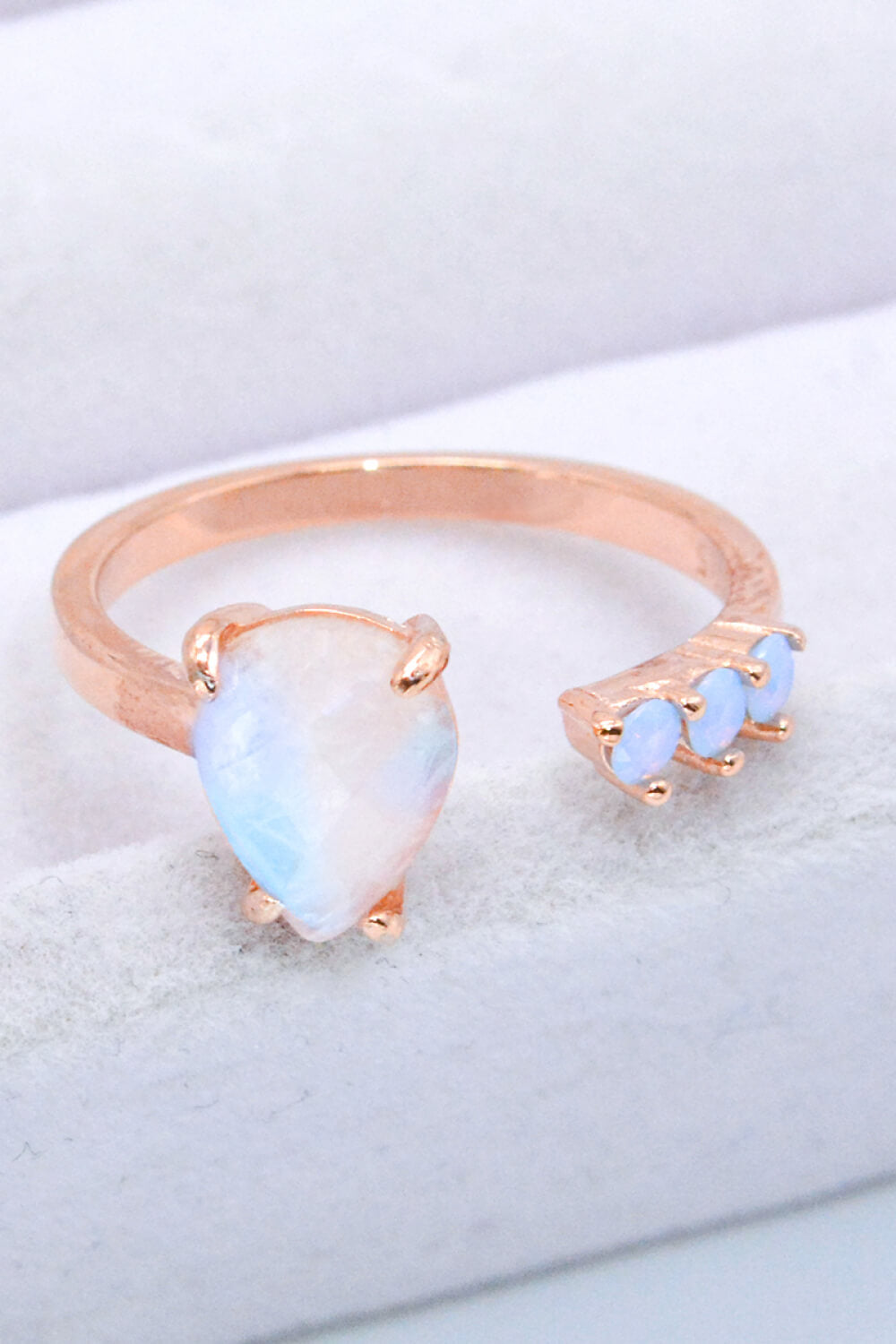 Women’s 18K Rose Gold-Plated Moonstone Open Ring