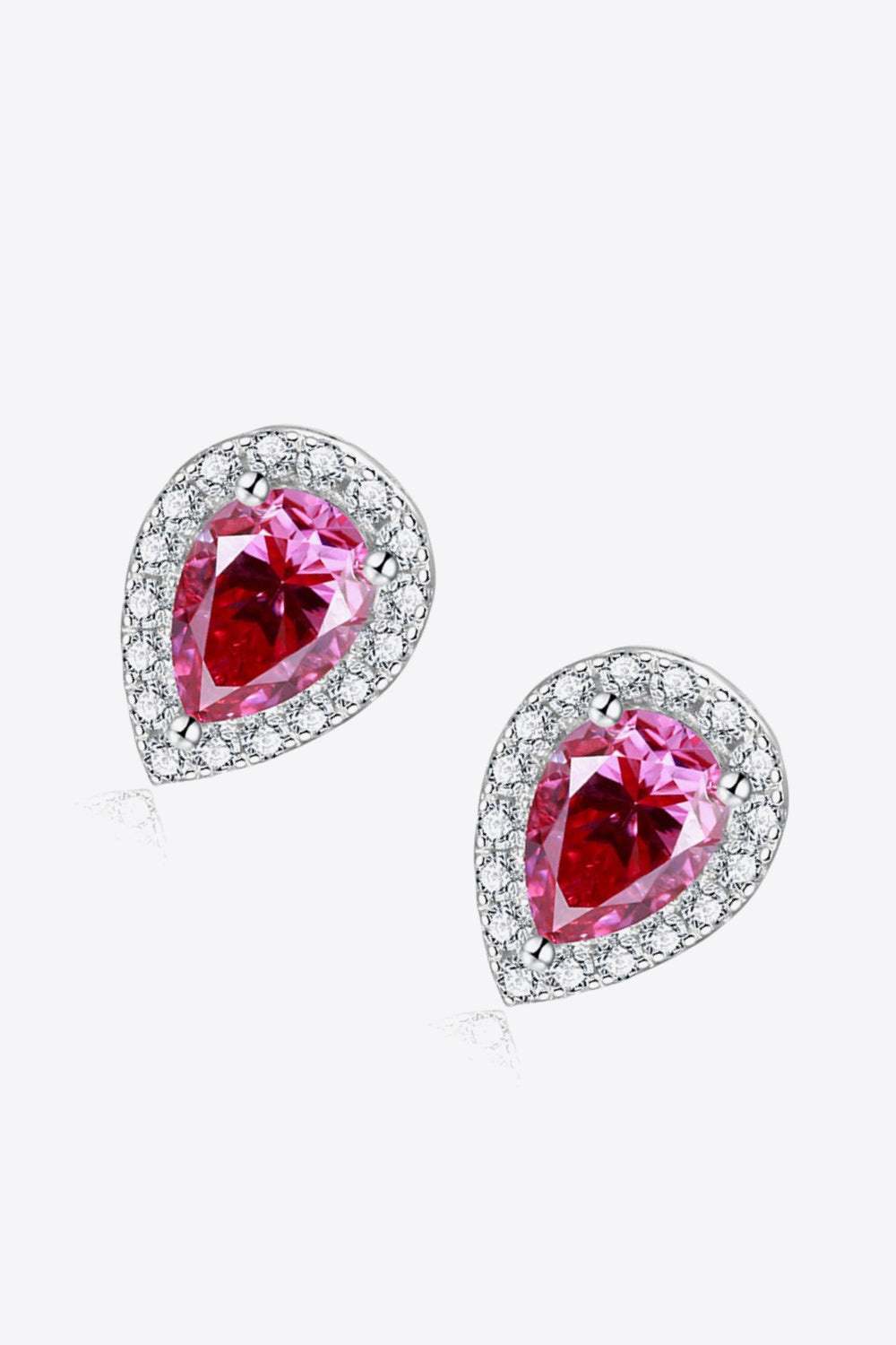 Women’s 2 Carat Moissanite Teardrop Stud Earrings in Rose