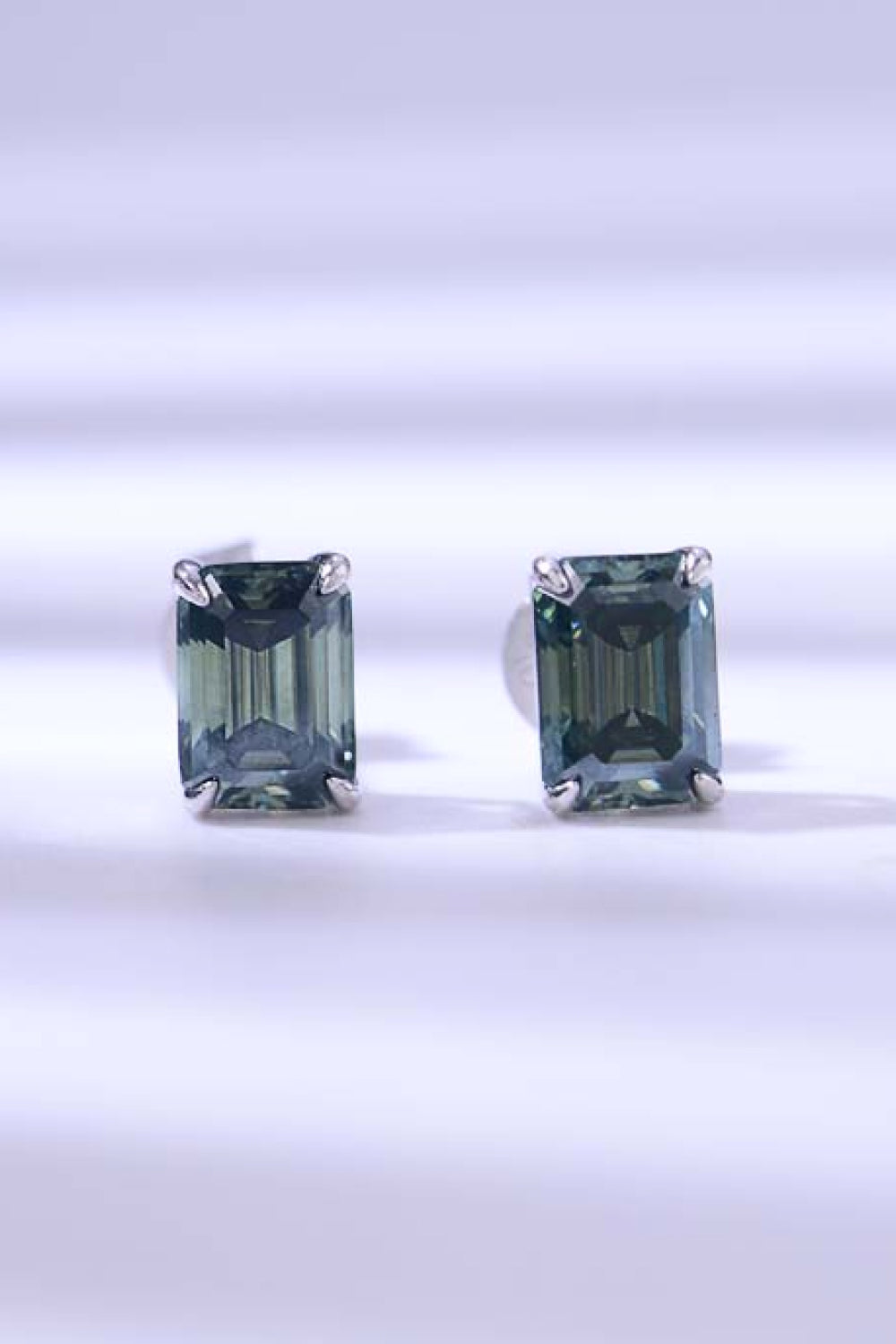 Women’s 2 Carat Moissanite Stud Earrings in Green