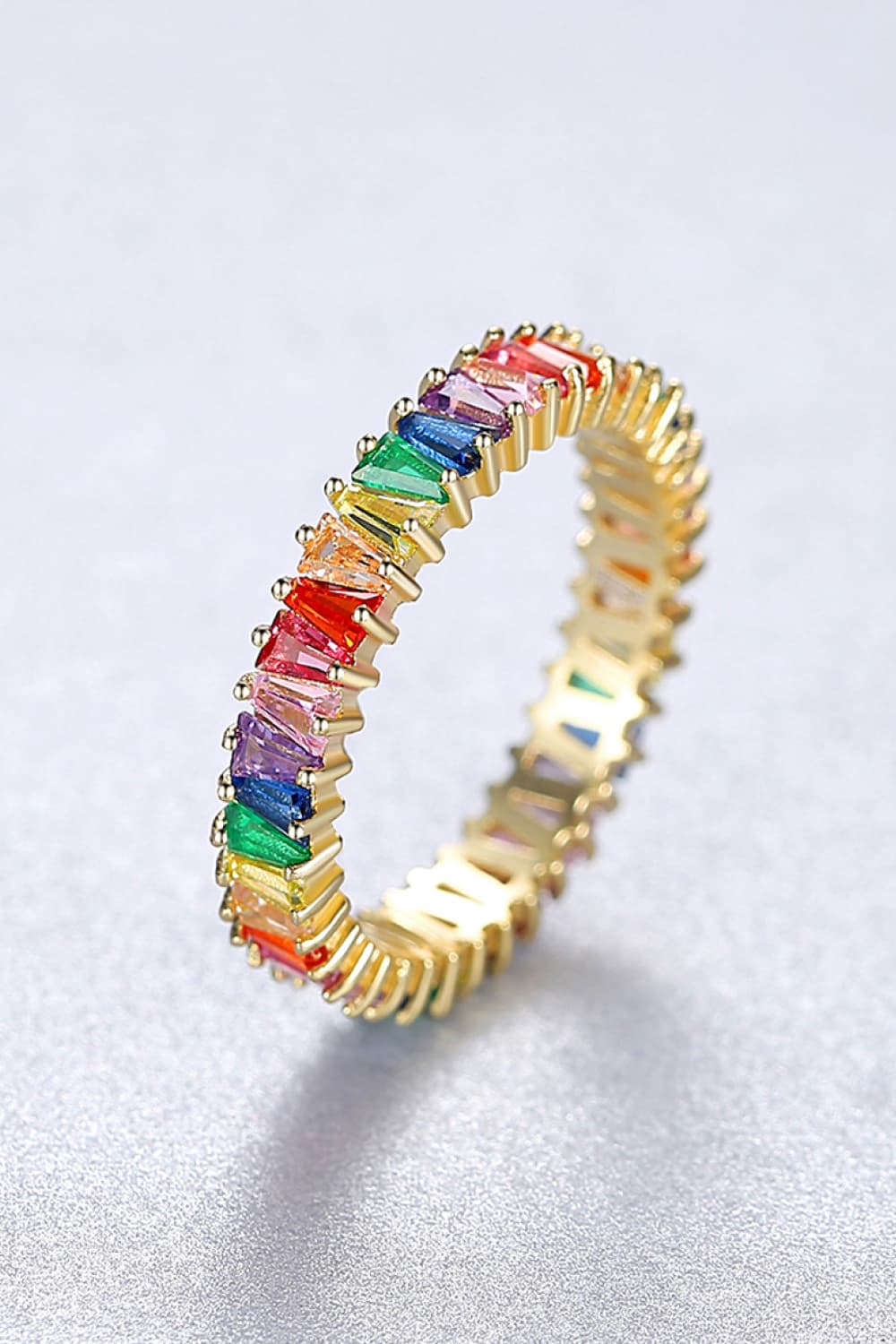 Women’s Multicolored Cubic Zirconia 925 Sterling Silver Ring